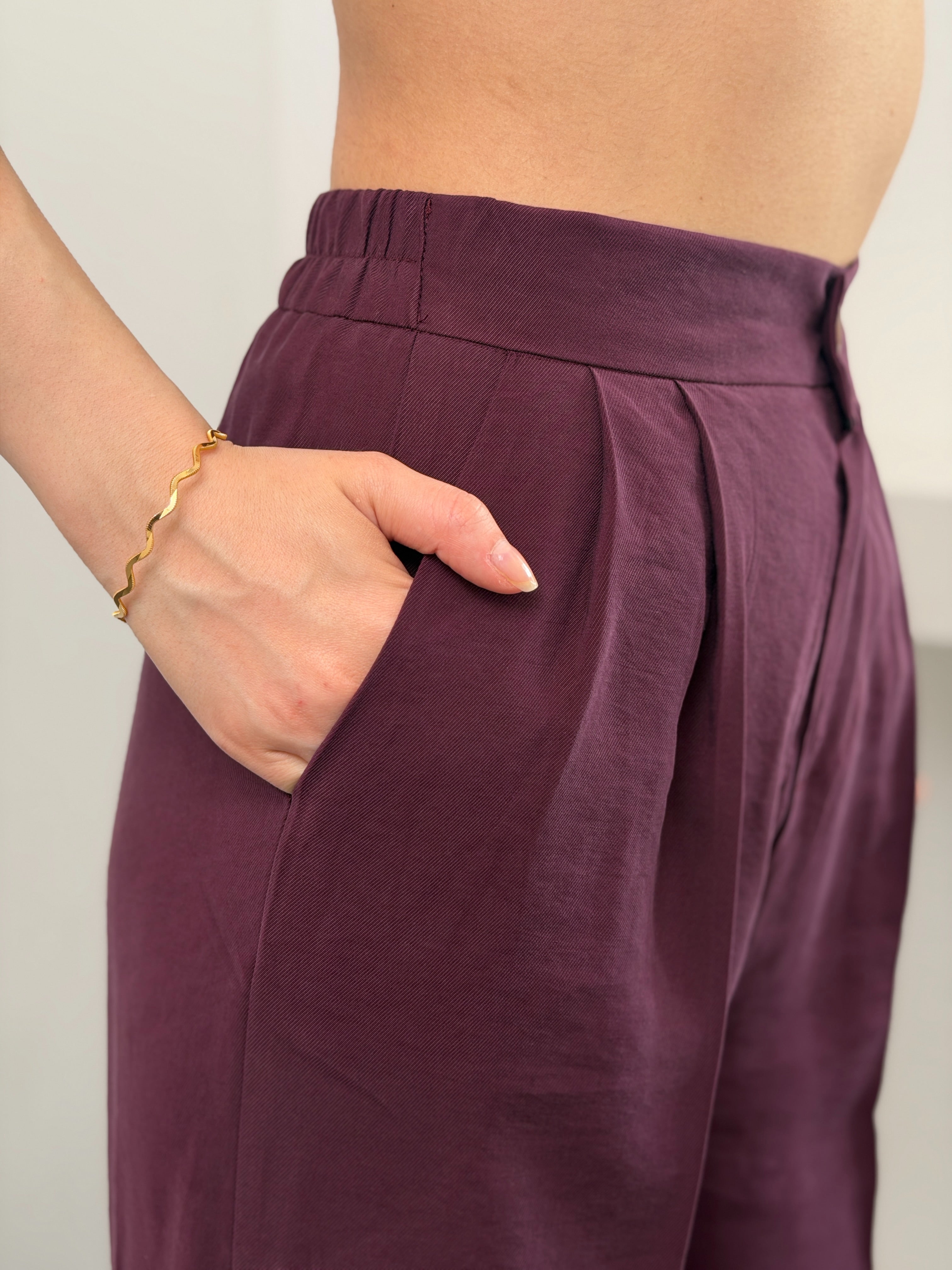 Beli Lastik Detaylı Salaş Kesim Pantolon Bluz Takım