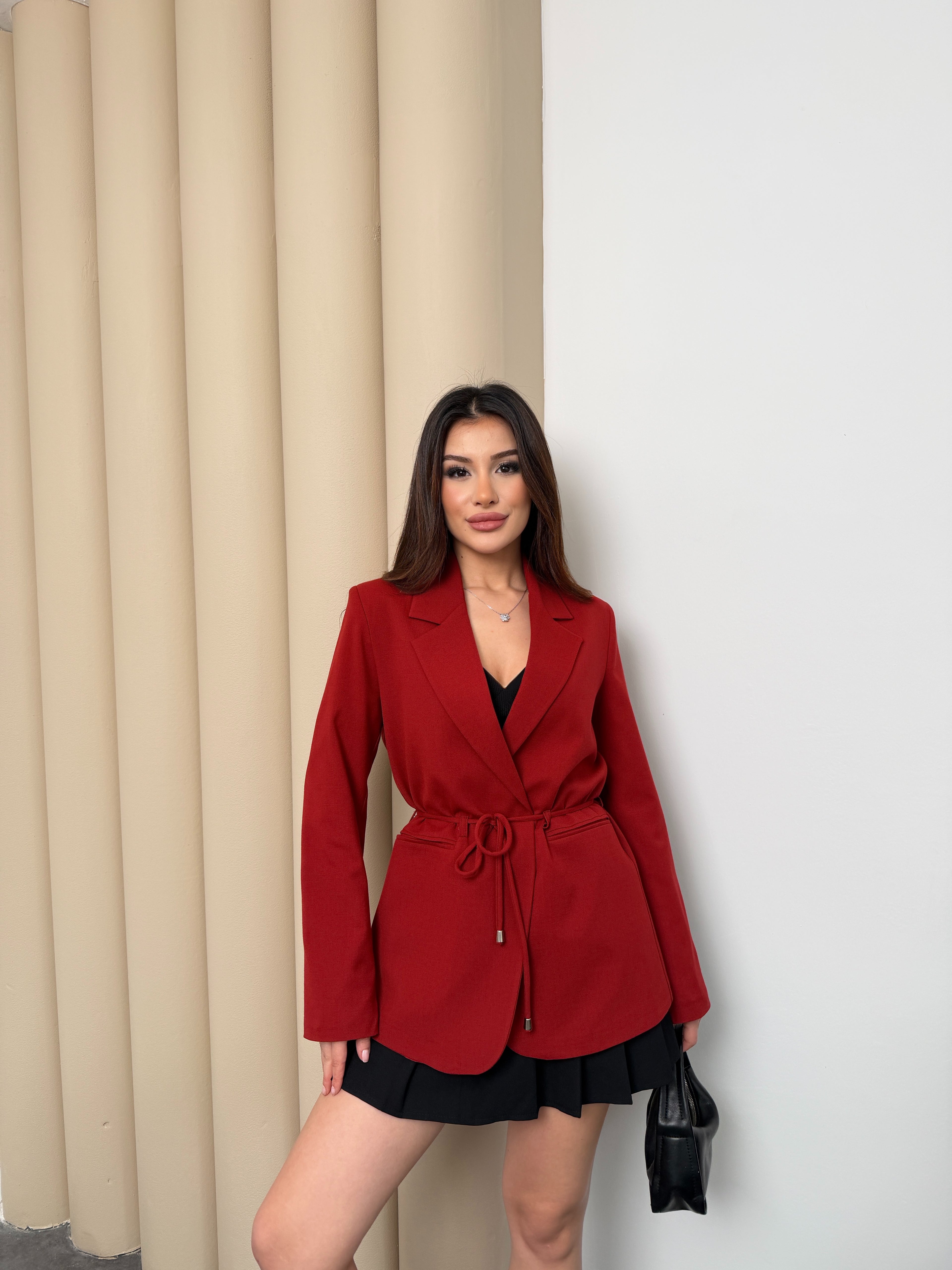 Kuşaklı Blazer Ceket